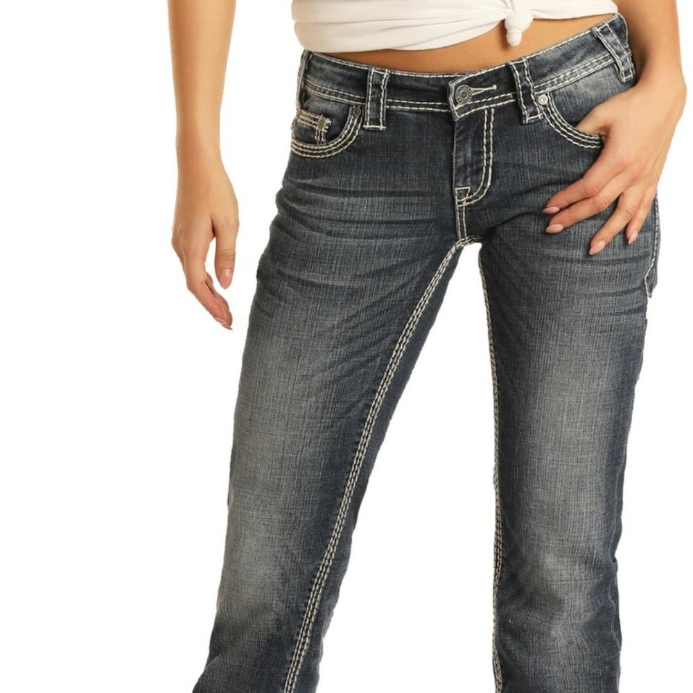 Rock & Roll Denim Mid Rise Boot Cut Jeans 30x34